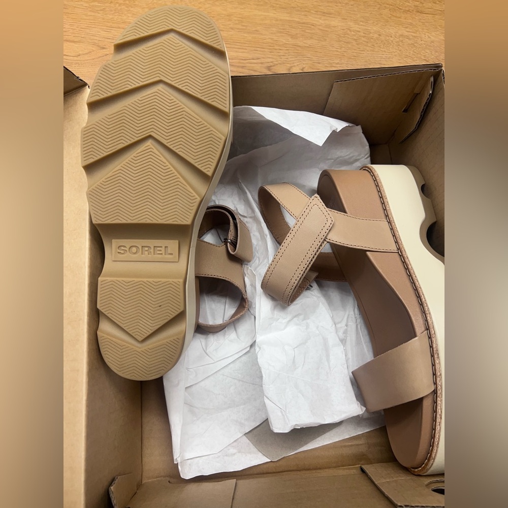 Sorel Beige and Cream Strap Sandals - Picture 3 of 6